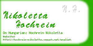 nikoletta hochrein business card